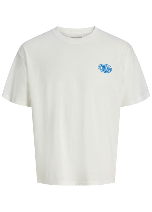 T-shirt en coton blanc à imprimé avec une coupe...