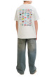 Thumbnail T-shirt en coton blanc à imprimé avec une coupe droite et un col rond - Image 4