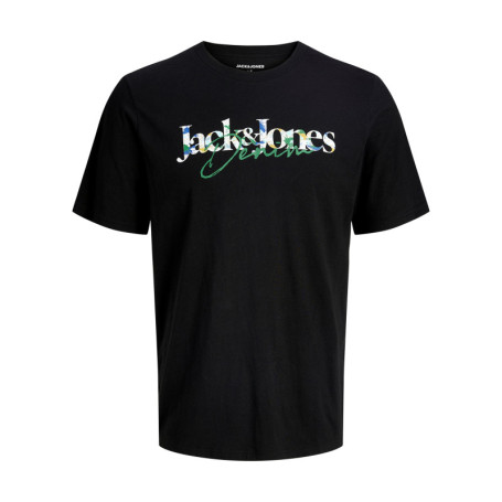 T-shirt en coton noir à imprimé avec une coupe...