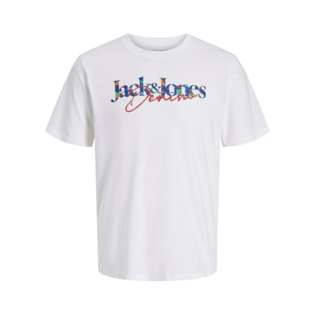 T-shirt en coton blanc à imprimé avec une coupe...