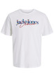 Thumbnail T-shirt en coton blanc à imprimé avec une coupe droite et un col rond