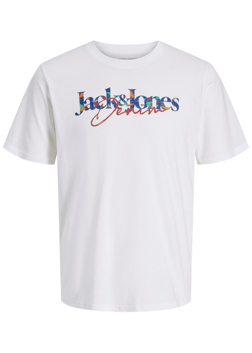 T-shirt en coton blanc à imprimé avec une coupe...