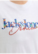 Thumbnail T-shirt en coton blanc à imprimé avec une coupe droite et un col rond - Image 6