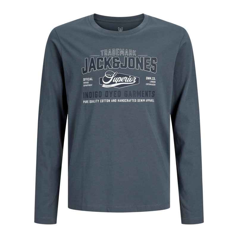Jack & Jones - T-shirt En Coton Biologique Indigo à Imprimé Avec Une Coupe Droite - Bleu Foncé