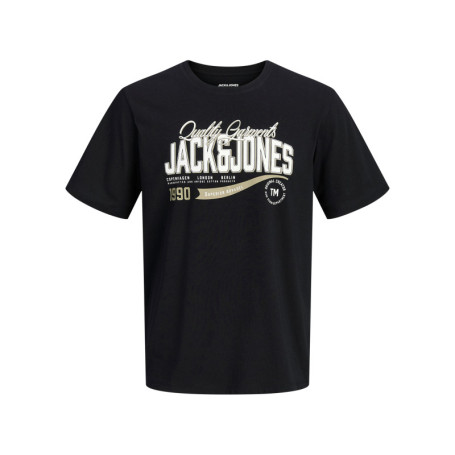 T-shirt en coton biologique noir à imprimé avec...