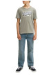 Thumbnail T-shirt en coton biologique kaki à imprimé avec une coupe droite et un col rond - Image 4