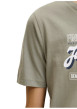 Thumbnail T-shirt en coton biologique kaki à imprimé avec une coupe droite et un col rond - Image 6