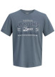 Thumbnail T-shirt en coton biologique indigo à imprimé avec une coupe droite