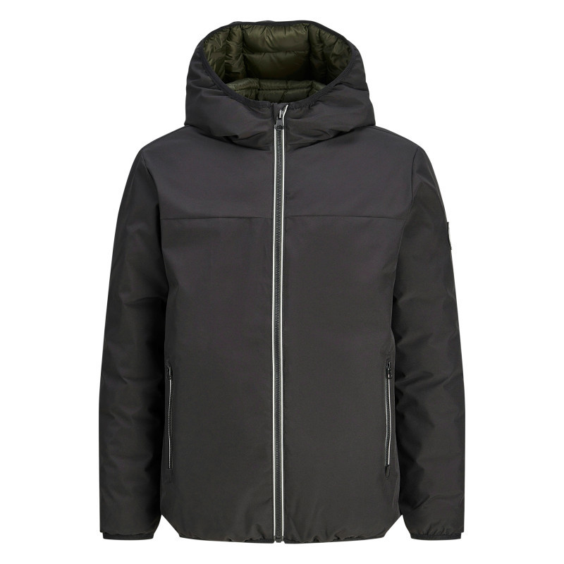 Jack & Jones - Blouson Noir Uni Avec Une Coupe Droite Et Un Col à Capuche - Noir