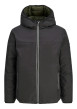 Thumbnail Blouson noir uni avec une coupe droite et un col à capuche