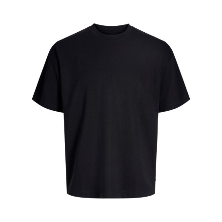 T-shirt noir uni avec une coupe droite et des...