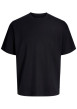 Thumbnail T-shirt noir uni avec une coupe droite et des manches courtes