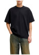 Thumbnail T-shirt noir uni avec une coupe droite et des manches courtes - Image 2