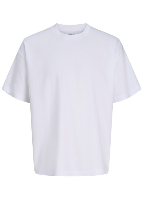 T-shirt blanc uni avec une coupe droite et des...