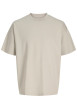 Thumbnail T-shirt beige uni avec une coupe droite et des manches courtes