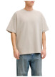 Thumbnail T-shirt beige uni avec une coupe droite et des manches courtes - Image 2