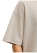 Thumbnail T-shirt beige uni avec une coupe droite et des manches courtes - Image 4