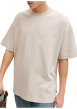 Thumbnail T-shirt beige uni avec une coupe droite et des manches courtes - Image 6