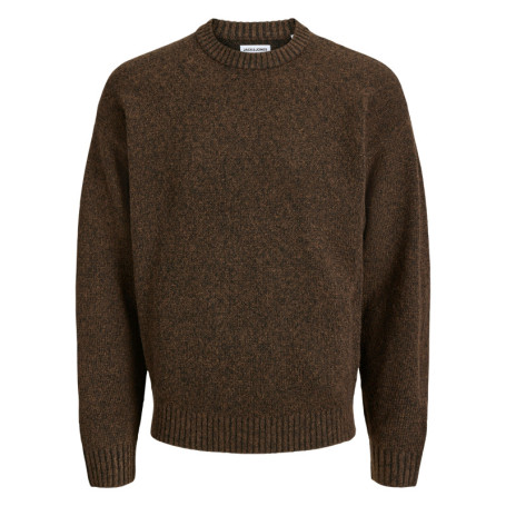 Pull chocolat uni avec une coupe droite et des...
