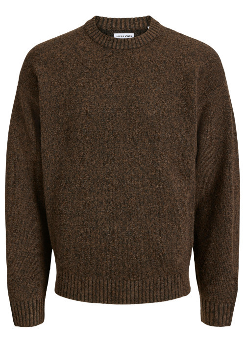 Pull chocolat uni avec une coupe droite et des...
