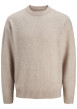 Thumbnail Pull beige uni avec une coupe droite et des manches longues