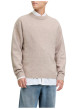 Thumbnail Pull beige uni avec une coupe droite et des manches longues - Image 3