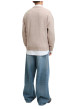 Thumbnail Pull beige uni avec une coupe droite et des manches longues - Image 4