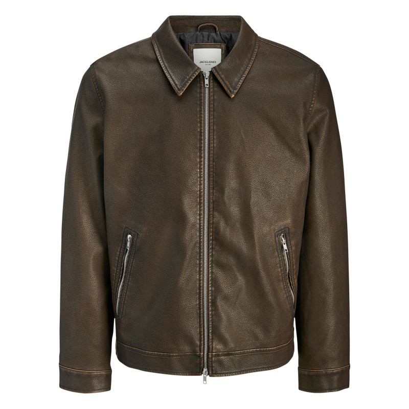 Jack & Jones - Blouson Chocolat Uni Avec Une Coupe Droite Et Un Col à Revers - Marron Jack & Jones - Blouson Chocolat Uni Avec Une Coupe Droite Et Un Col à Revers - Marron