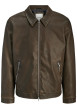 Thumbnail Blouson chocolat uni avec une coupe droite et un col à revers