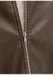 Thumbnail Blouson chocolat uni avec une coupe droite et un col à revers - Image 5