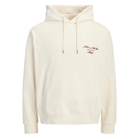 Sweat en coton mélangé écru à imprimé avec une...