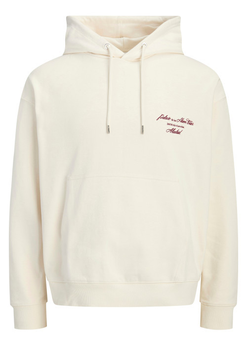 Sweat en coton mélangé écru à imprimé avec une...