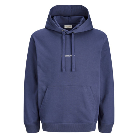 Sweat en coton mélangé bleu uni avec une coupe...