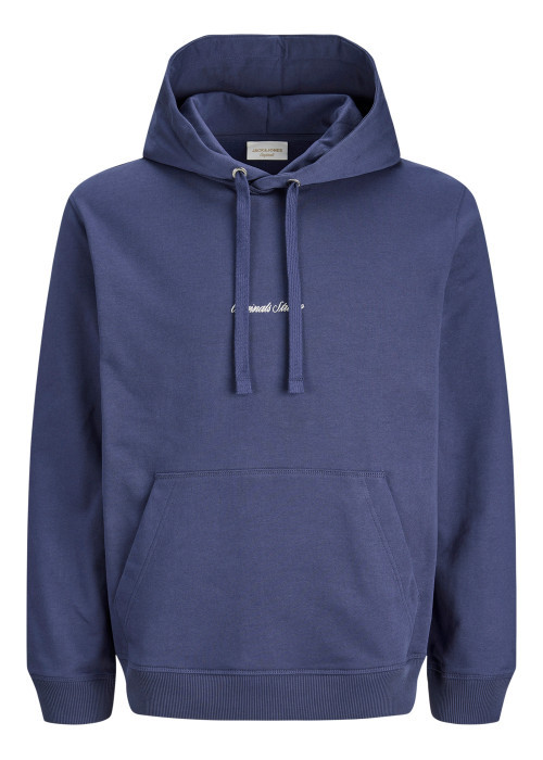 Sweat en coton mélangé bleu uni avec une coupe...