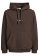 Thumbnail Sweat en coton mélangé marron uni avec une coupe droite et une capuche