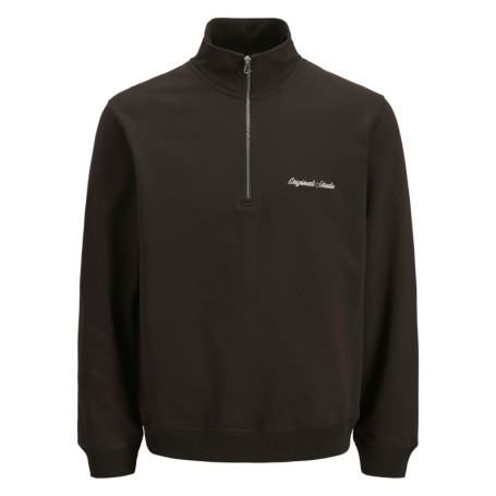 Sweat en coton mélangé marron uni avec une...