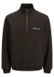 Thumbnail Sweat en coton mélangé marron uni avec une coupe droite et un col camionneur