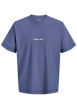 Thumbnail T-shirt en coton bleu uni avec une coupe droite et un col rond