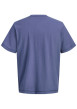 Thumbnail T-shirt en coton bleu uni avec une coupe droite et un col rond - Image 2