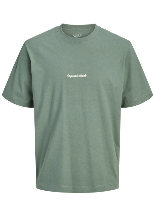 T-shirt en coton tilleul uni avec une coupe droite et un col rond
