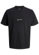 Thumbnail T-shirt en coton noir uni avec une coupe droite et un col rond