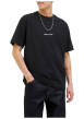 Thumbnail T-shirt en coton noir uni avec une coupe droite et un col rond - Image 4