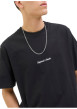 Thumbnail T-shirt en coton noir uni avec une coupe droite et un col rond - Image 5