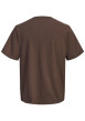 Thumbnail T-shirt en coton marron uni avec une coupe droite et un col rond - Image 2