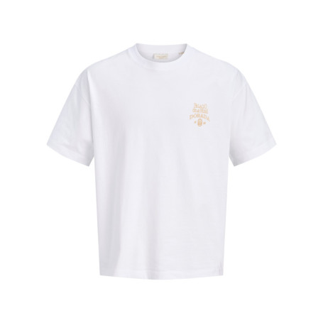 T-shirt en coton blanc à imprimé avec une coupe...