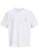 Thumbnail T-shirt en coton blanc à imprimé avec une coupe droite et un col rond