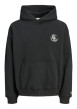 Thumbnail Sweat noir à imprimé avec une coupe droite et un col à capuche