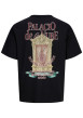 Thumbnail T-shirt en coton noir à imprimé avec une coupe droite et un col rond - Image 2