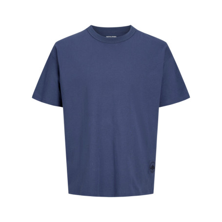 T-shirt en coton bleu à imprimé avec une coupe...