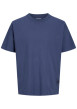 Thumbnail T-shirt en coton bleu à imprimé avec une coupe droite et un col rond